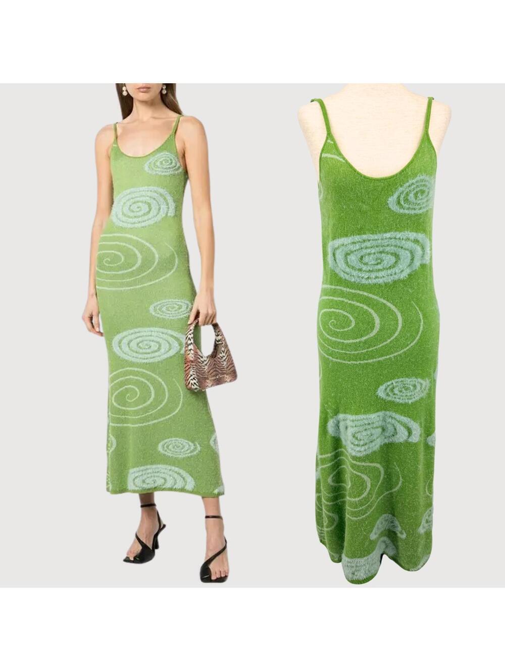 House of Sunny Galaxy Hockney Dress Green Midi 8 Y2K